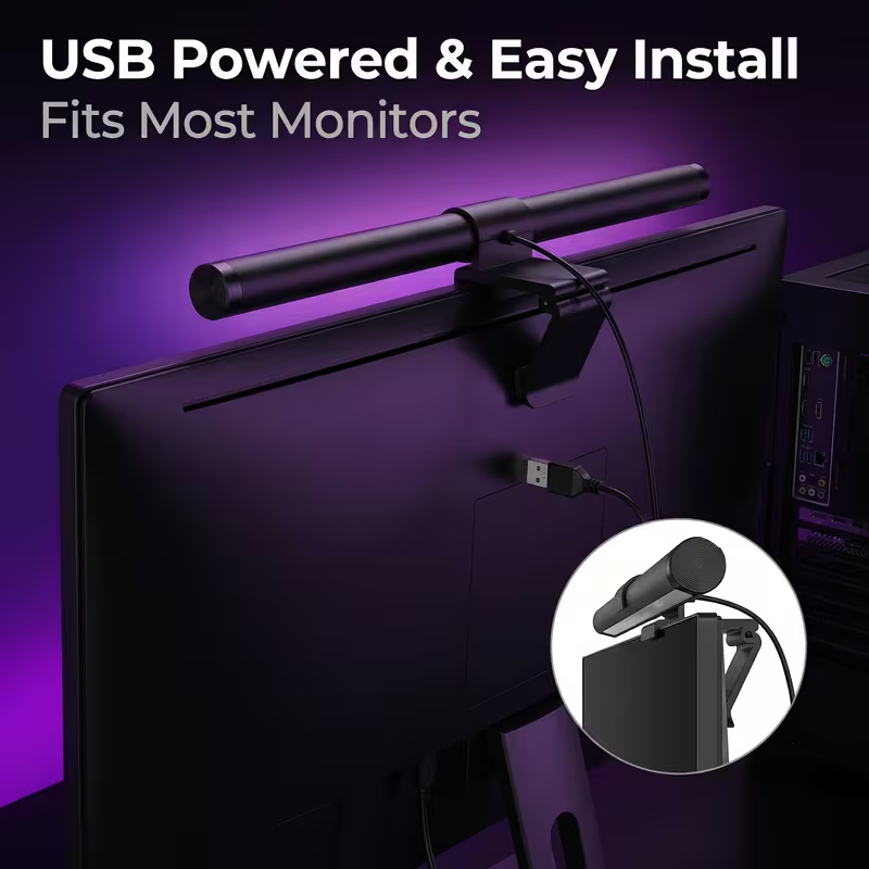 Desk Setup Modern - Barra de Luz LED para Monitor