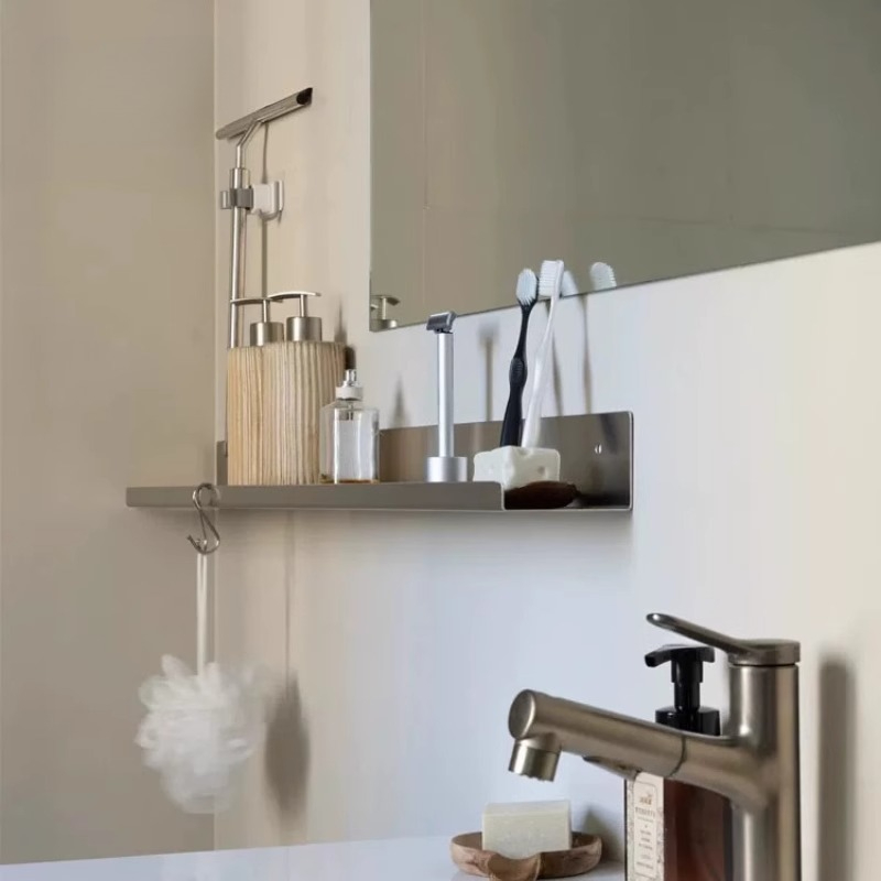Desk Setup Minimalist - Prateleira minimalista de aço inoxidável para