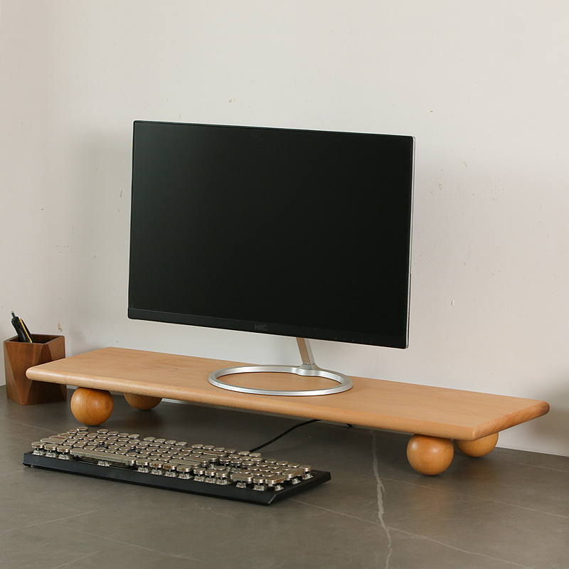 Desk Setup Dual Monitor - Suporte de monitor duplo de madeira