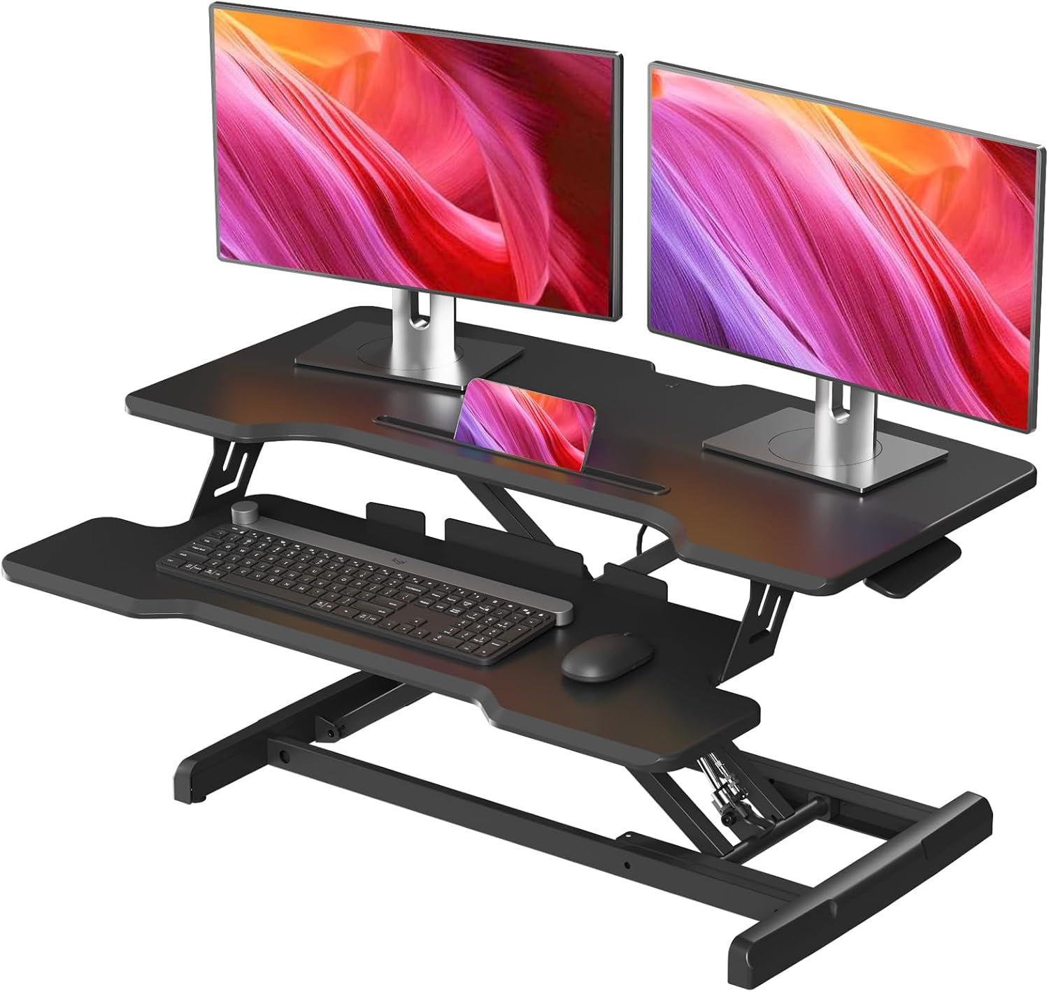 Desk Setup Dual Monitor - Conversor de Mesa Ergonômica, Suporte Ajustável
