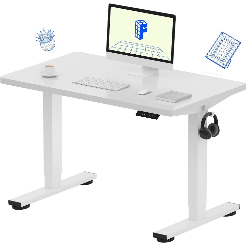 Desk Setup Dual Monitor - FLEXISPOT EN1 Mesa de Escritório Ergonômica