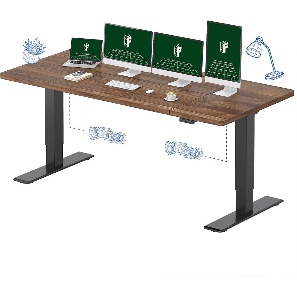Desk Setup Dual Monitor - Mesa Elétrica Ajustável de 79