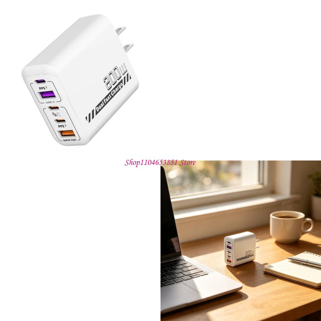 Desk Setup For 2 Laptops - Carregador rápido 5 portas 200 W