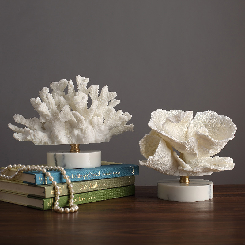 Desk Setup Minimalist - Ornamento de Resina de Coral Simulado