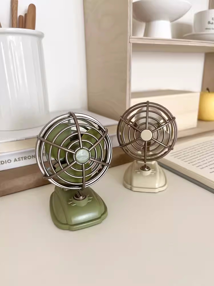 Fan Desk Small Usb - Ventilador Retro Desktop Pequeno, Carregamento USB,