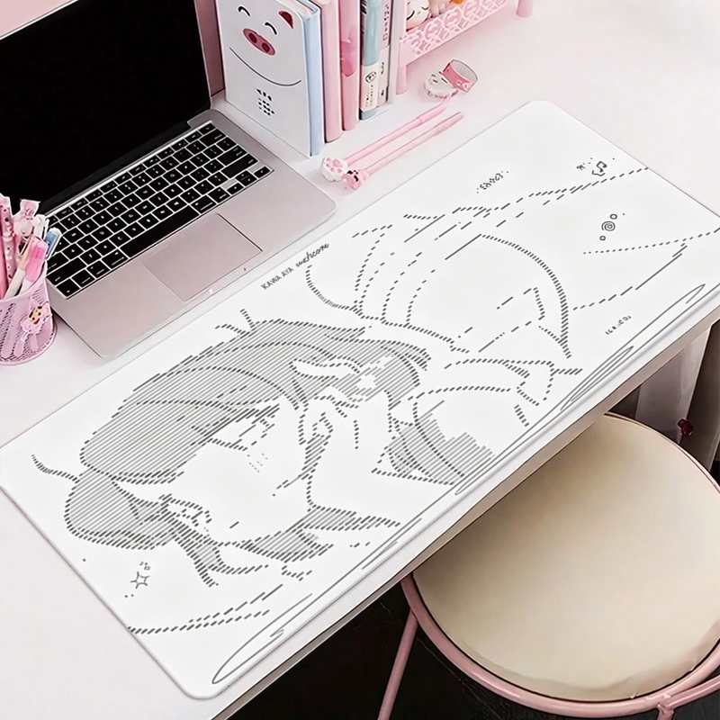 Desk Setup Mat - 1Pç Mouse Pad de Couro Anime