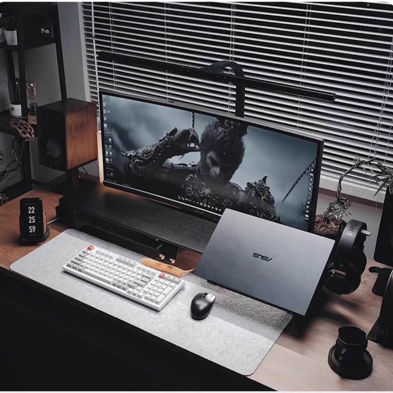 Suporte Modular de Nogueira pa - Desk Setup For Laptop And Monitor avaliação e preço