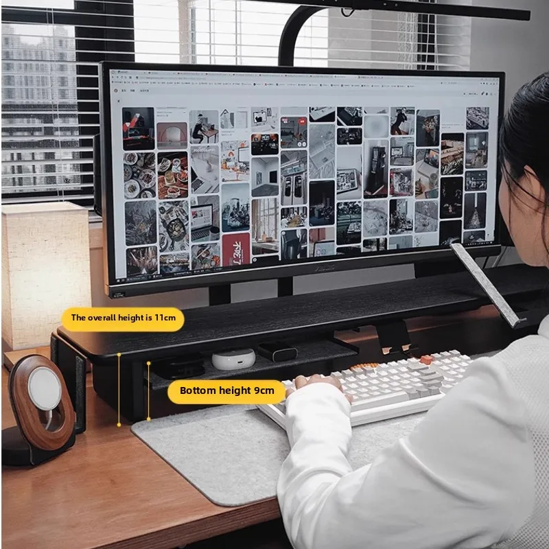 Suporte Modular de Nogueira pa - Desk Setup For Laptop And Monitor avaliação e preço