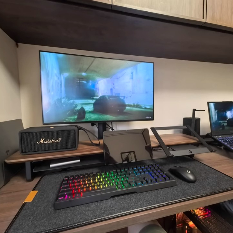 Suporte modular para monitor,  - Desk Setup For Laptop And Monitor avaliação e preço