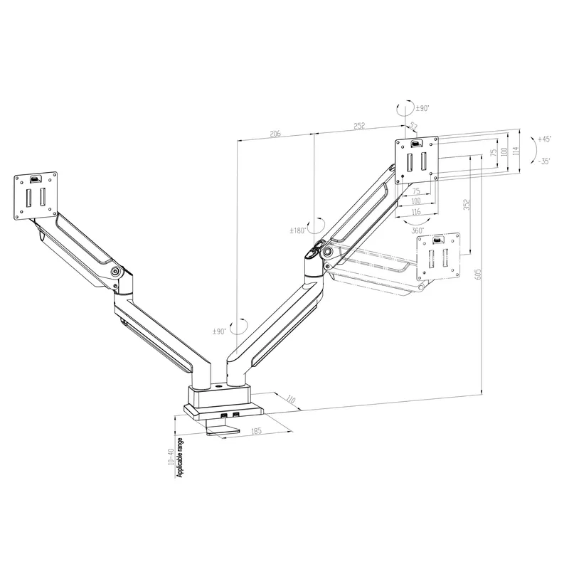 Suporte de Monitor de Braço Du - Desk Setup Dual Monitor avaliação e preço