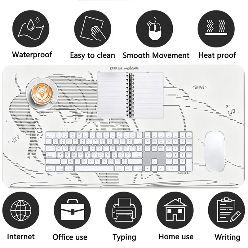 1Pç Mouse Pad de Couro Anime A - Desk Setup Mat avaliação e preço